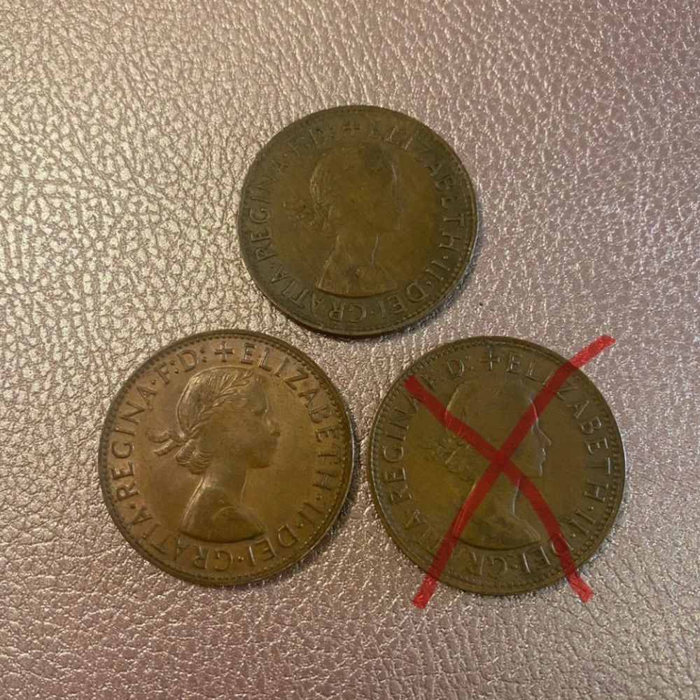 1958 & 1963 Australian Queen Elizabeth II Penny Coins - Bronze Tone/Set of 2